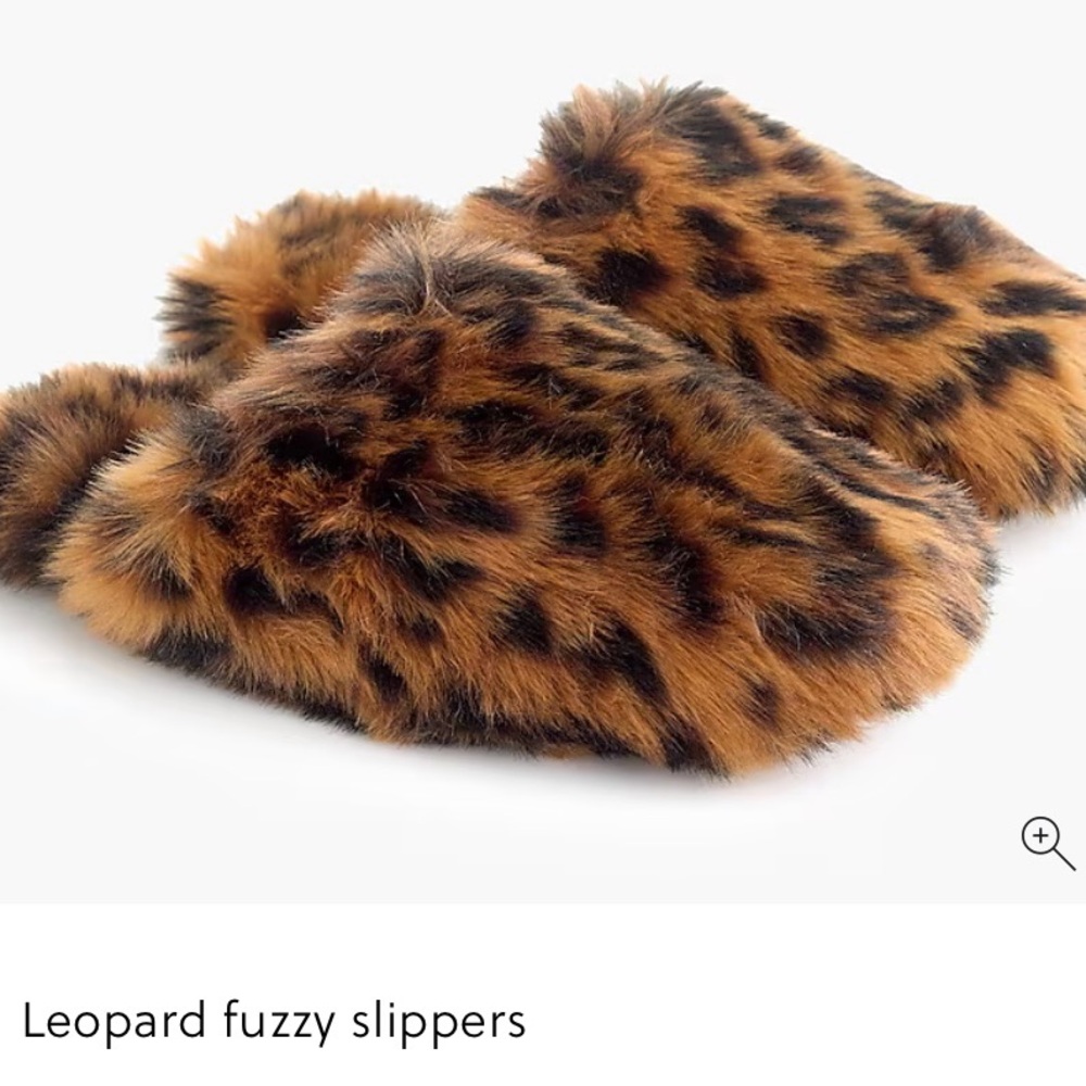 CLEARANCE NWOT J.Crew Fuzzy Leopard Slippers